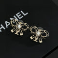 18K Chanel Butterfly Pendant Earrings