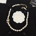 18K Chanel Bow Diamond Pearl Necklace