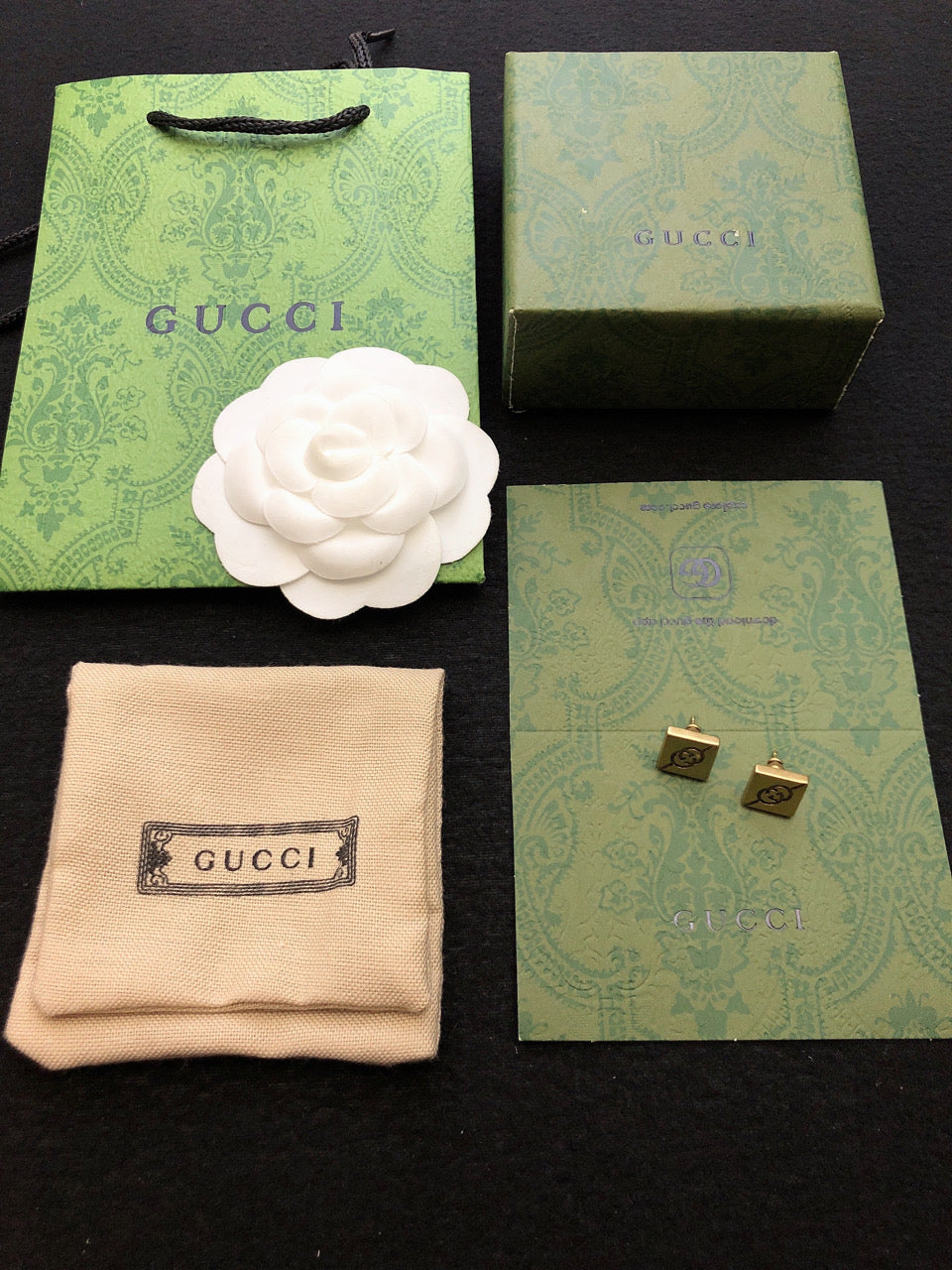 18K Gucci Cube Earrings
