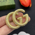 18K Gucci Gold Diamond Brooch