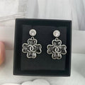 18K Chanel Black Four-Leaf Clover Earrings