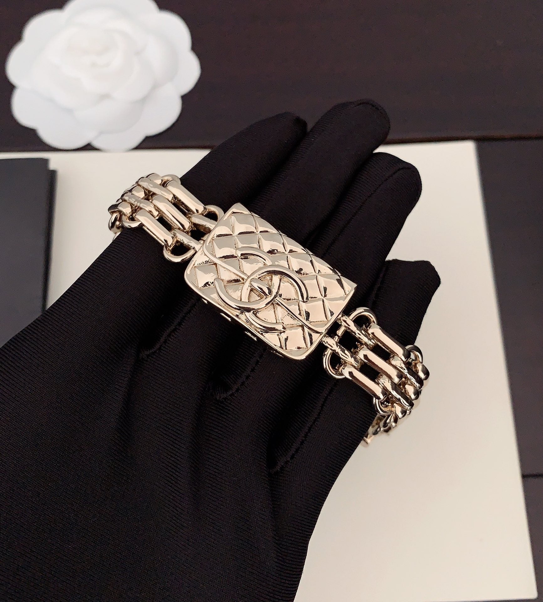 18K Chanel Gold Chain Bracelet