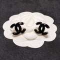 18K Chanel Black Gold Earrings