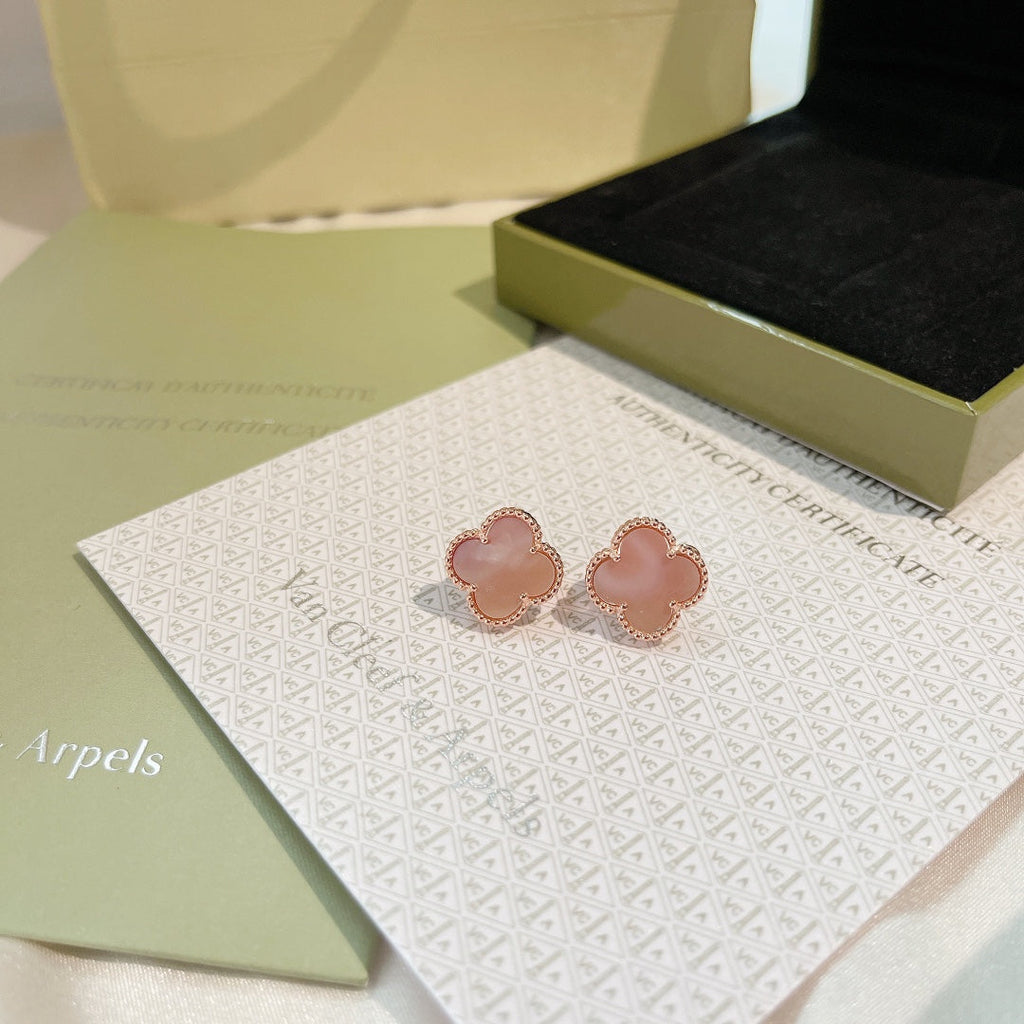 18K Van Cleef & Arpels Magic Alhambra Pink Opale Earrings