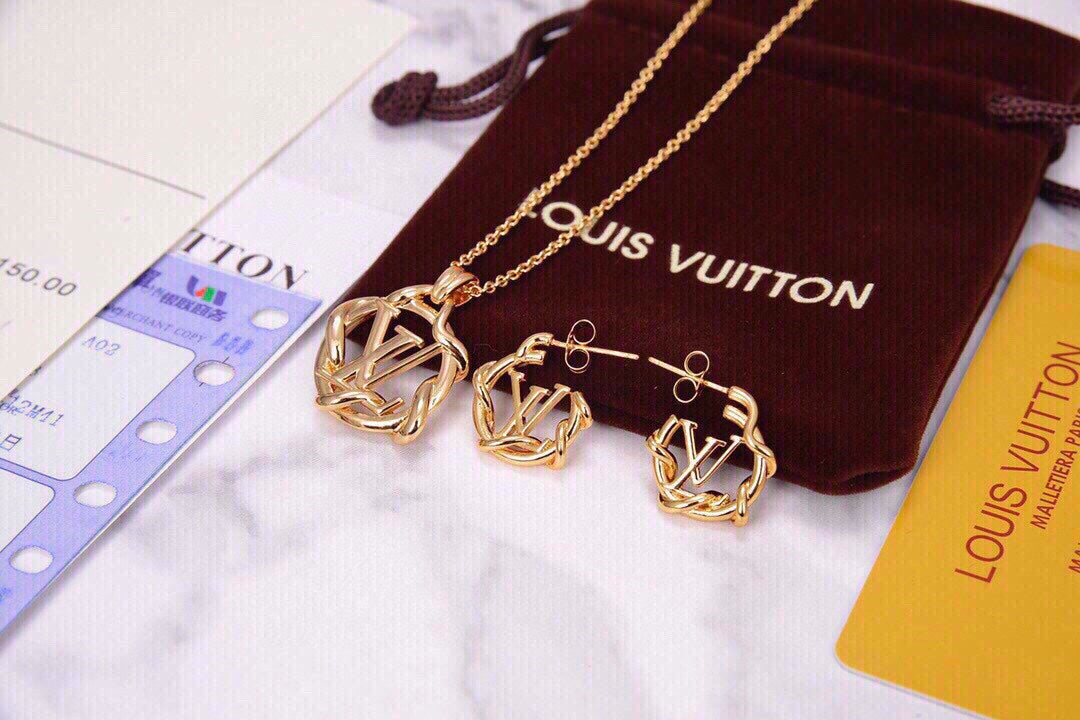18K Louis Vuitton Garden Louise Hoop Earrings