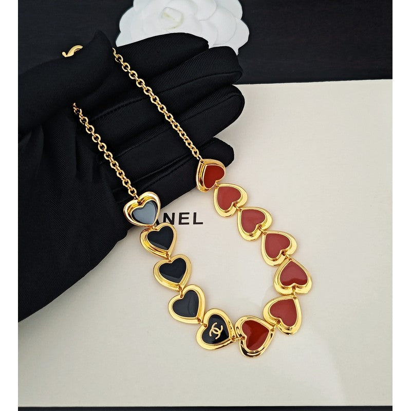 18K Chanel Black & Red Gold Chain Necklace