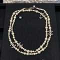 18K Chanel Long Pearl Chain Necklace