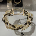18K Chanel Pearls Choker Gold Necklace