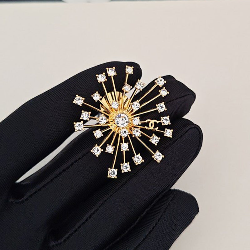 18K Chanel Sun Flower Diamond Brooch