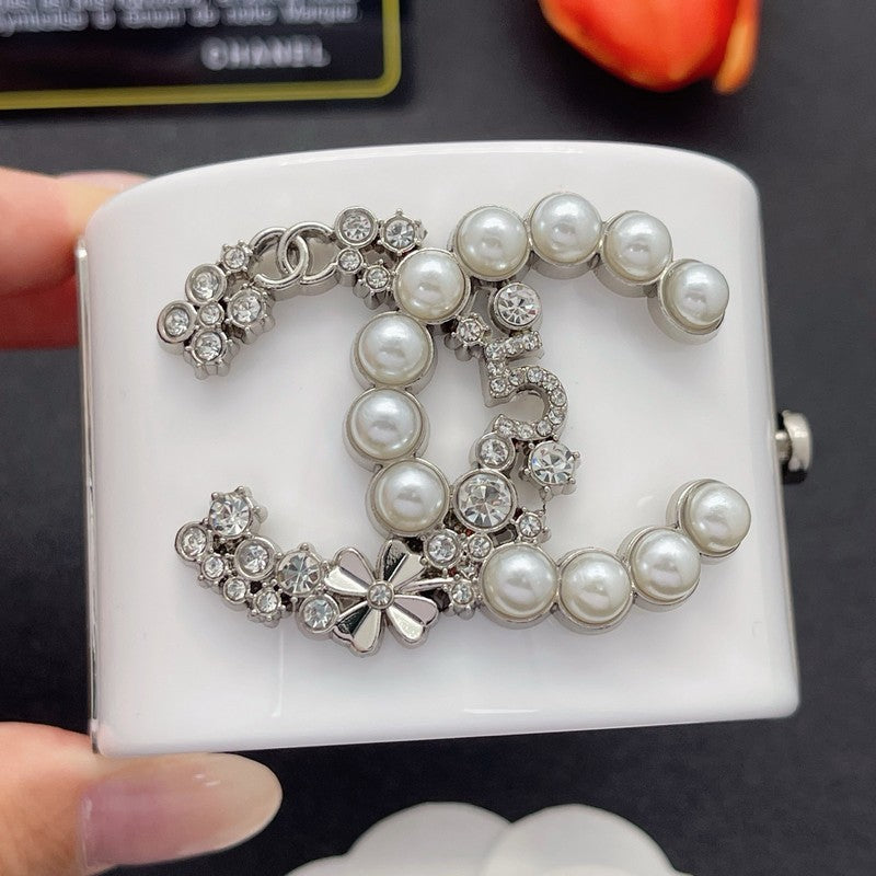 18K Chanel Pearl & Diamond White Cuff Bracelet