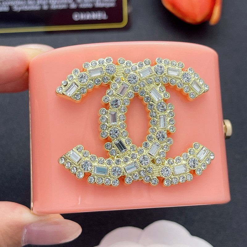 18K Chanel Pearl Diamond Pink Cuff Bracelet