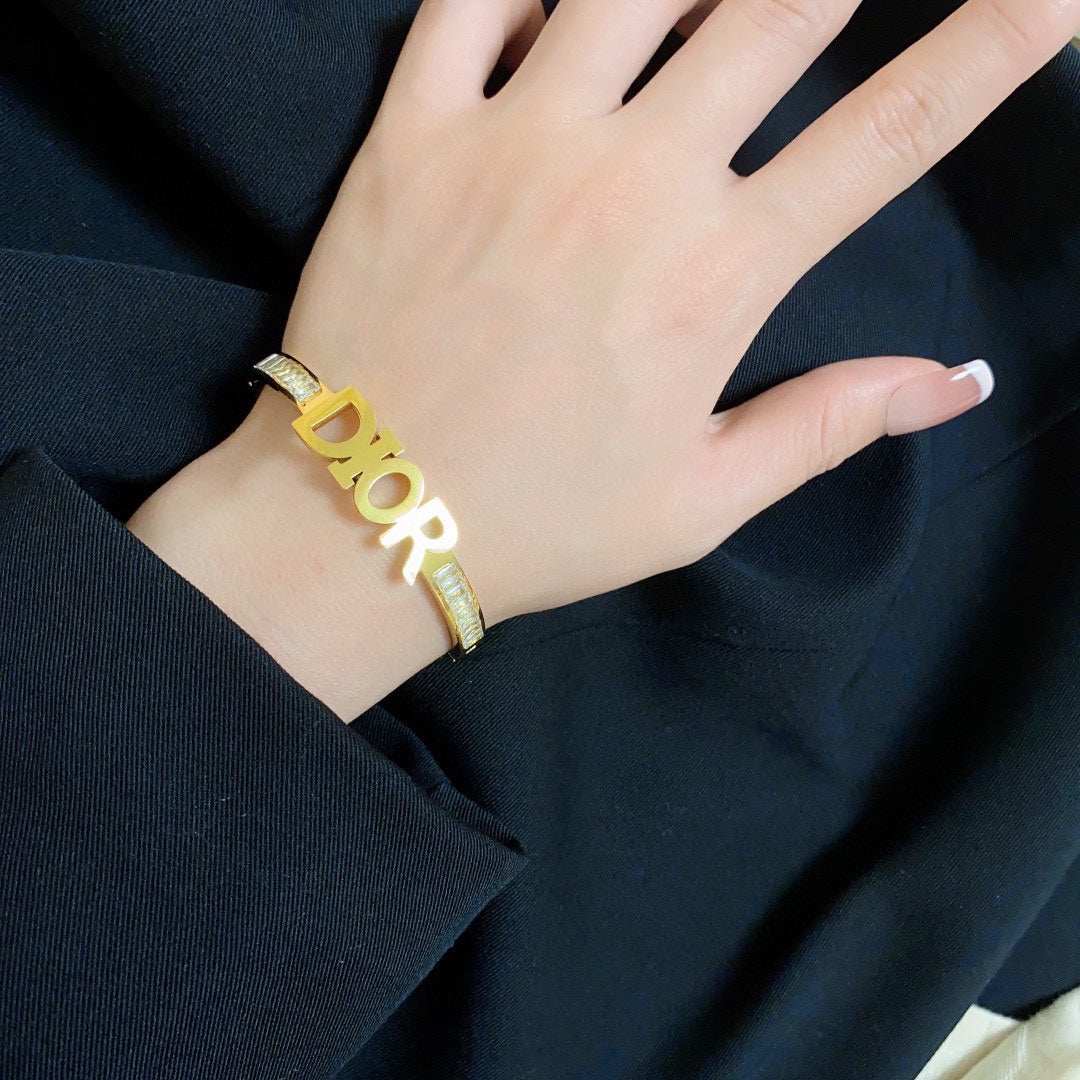 18K Dior Crystals Bangle Bracelet