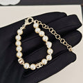 18K Chanel Pearl Heart Crystal Bracelet