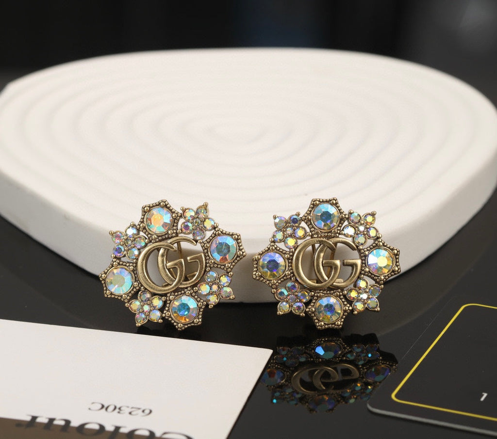 18K Gucci Blue Flowers Earrings