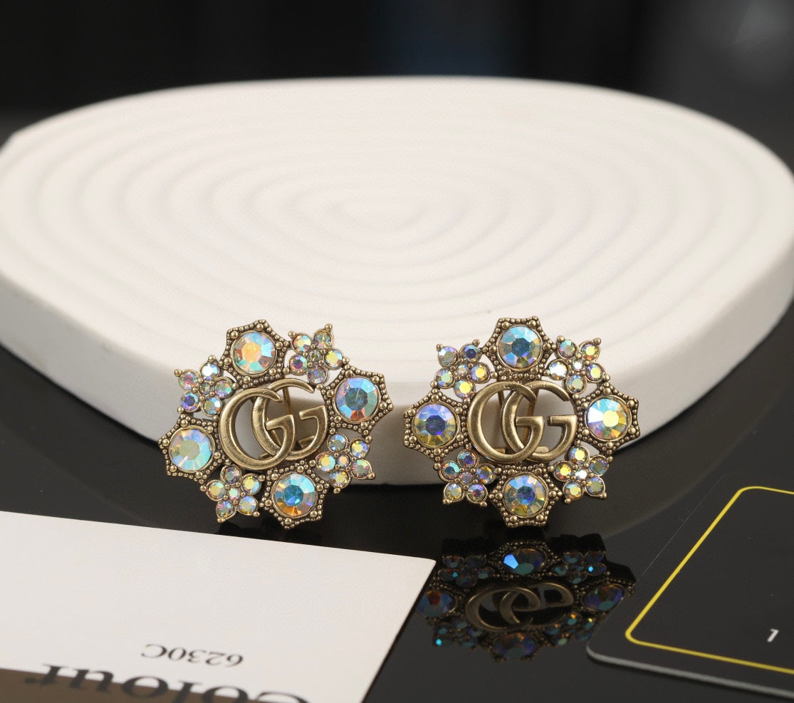 18K Gucci Blue Flowers Earrings