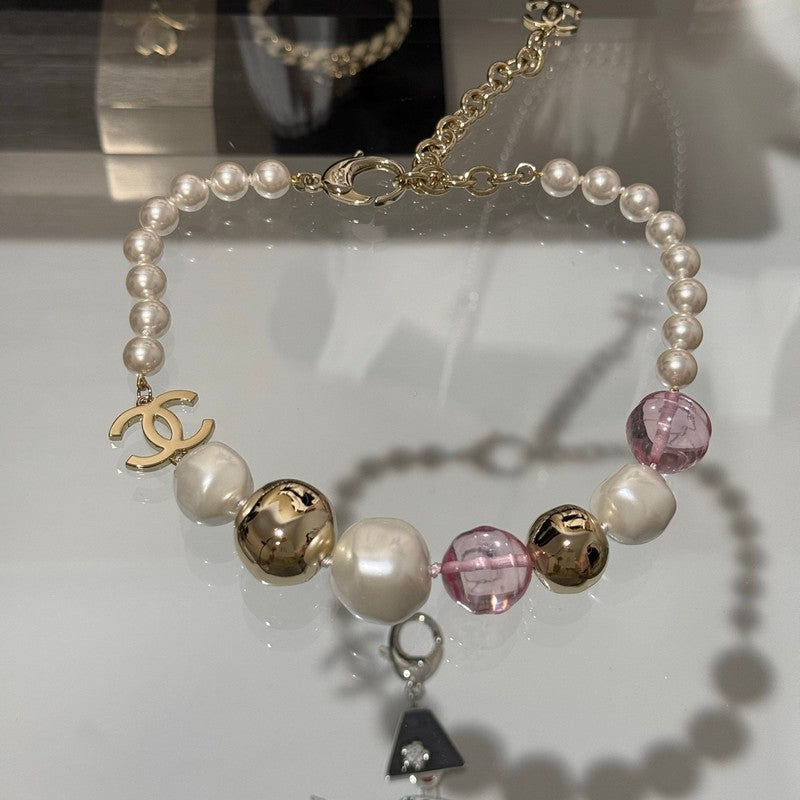 18K Chanel Color Crystal Choker Necklace