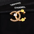 18K Chanel Yellow Flower Diamond Brooch