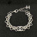 18K Chanel Diamond Logo Chain Bracelet