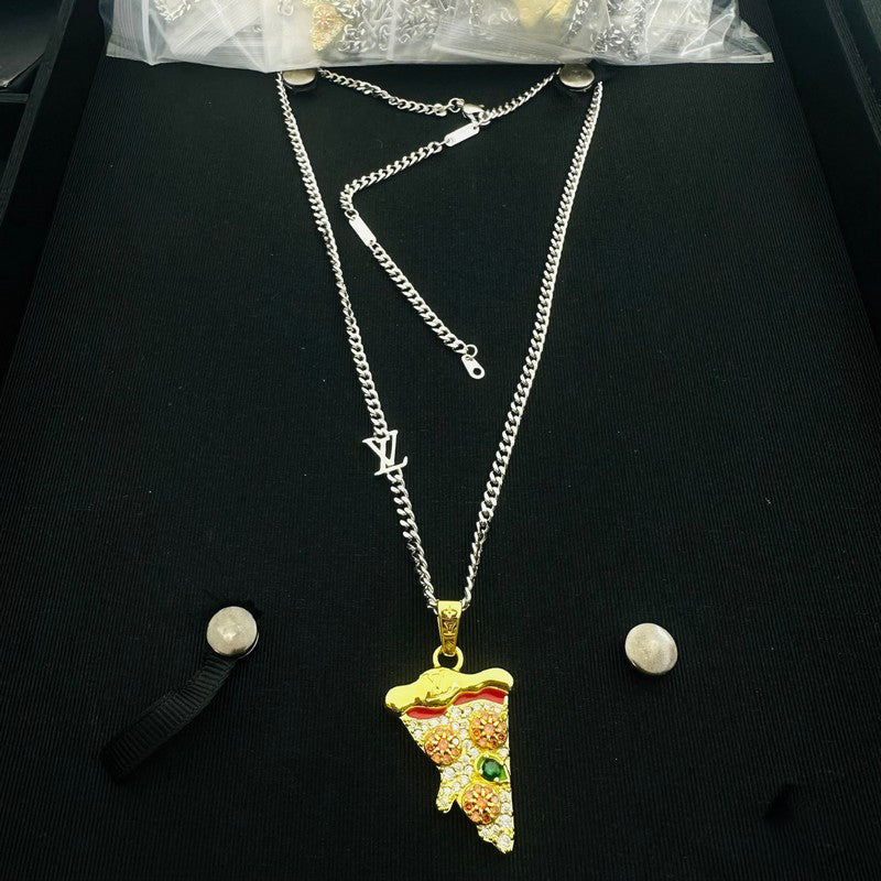 18K Louis Vuitton Gold Pizza Necklace