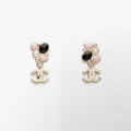 18K Chanel 25K Black & Pink Gold Earrings