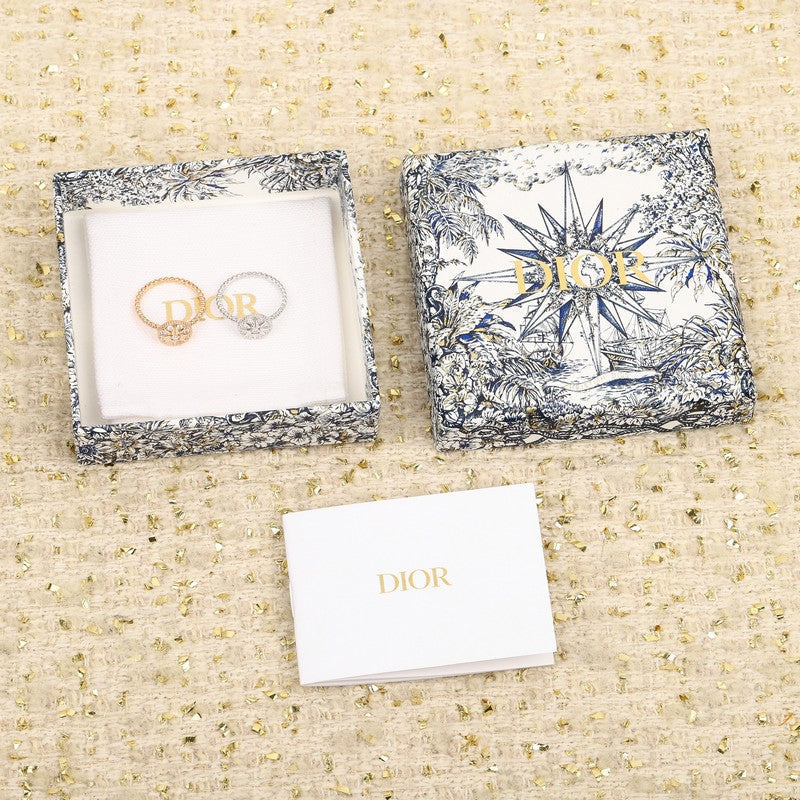 18K Dior Compass Diamond Gold Ring