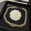 18K Chanel Pave Diamond Gold Necklace