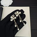 18K Chanel Crystal Gold Pendant Earrings