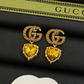 18K Gucci Yellow Crystal Earrings