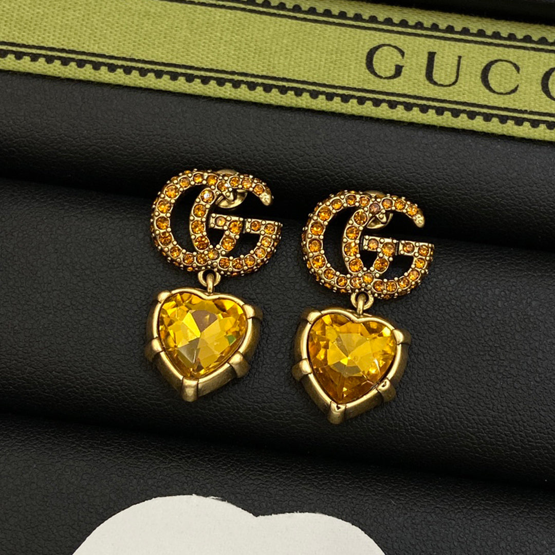 18K Gucci Yellow Crystal Earrings
