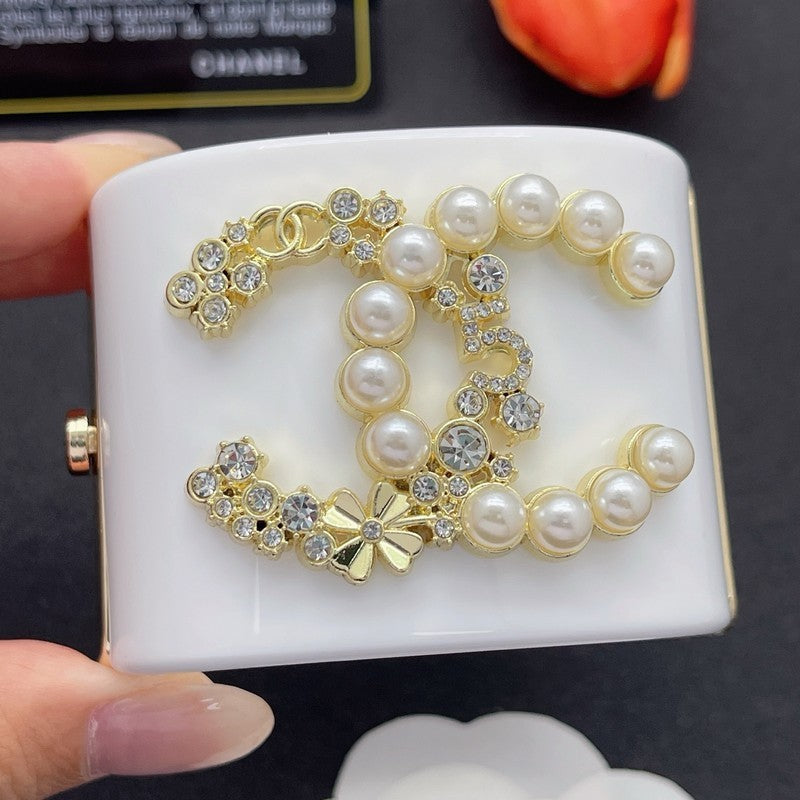 18K Chanel Pearl & Diamond White Cuff Bracelet