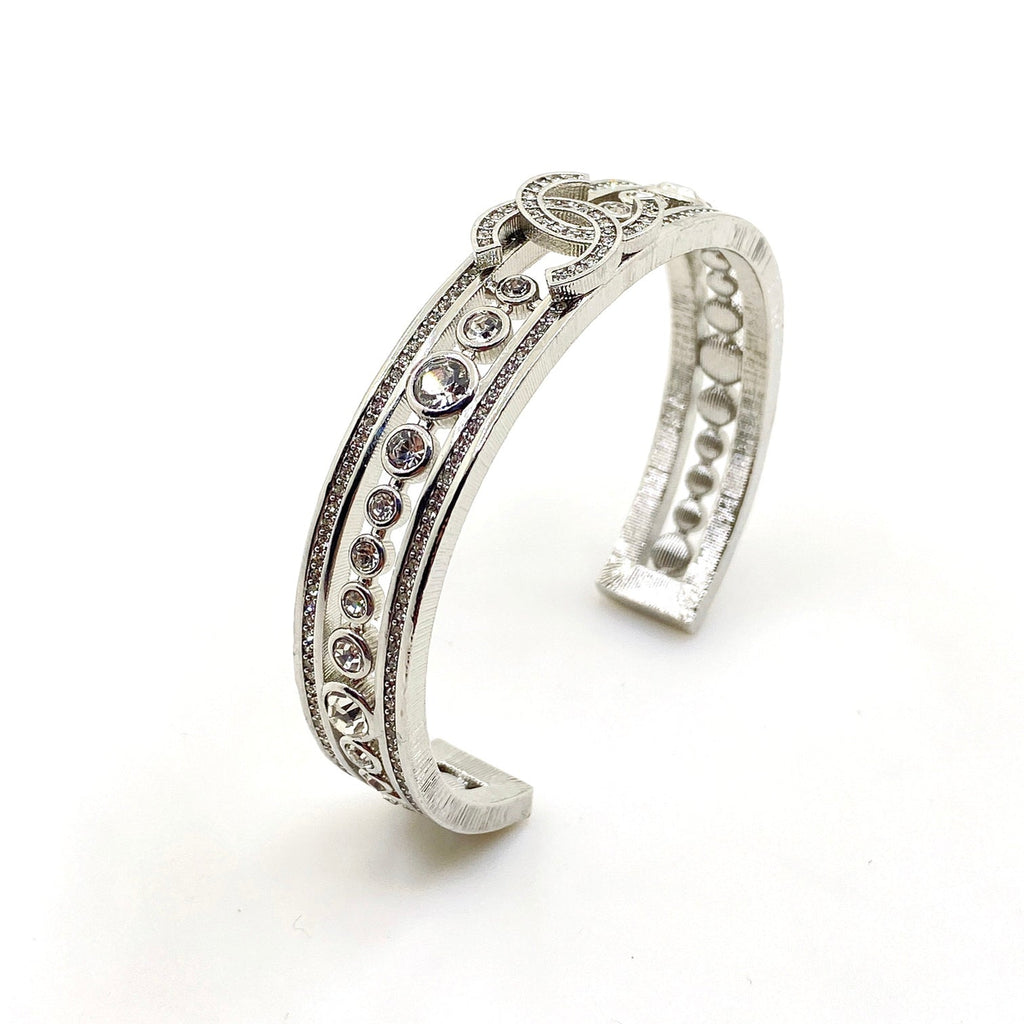 18K Chanel Cuff Crystals Open Bracelet