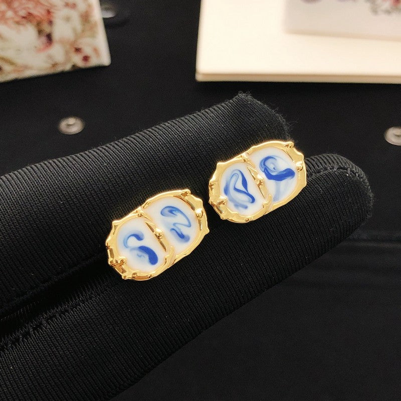 18K Dior Sky Blue Gold Earrings
