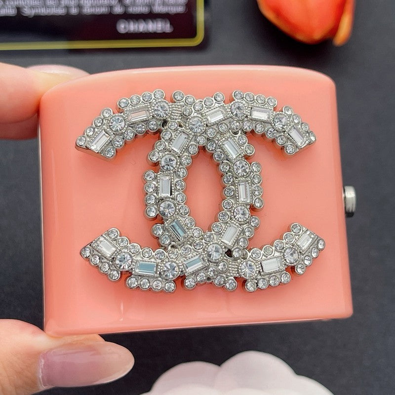 18K Chanel Pearl Diamond Pink Cuff Bracelet