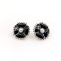 18K Chanel Black Pearl Clover Earrings