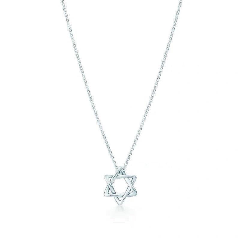 18K Tiffany Star of David Pendant Necklace