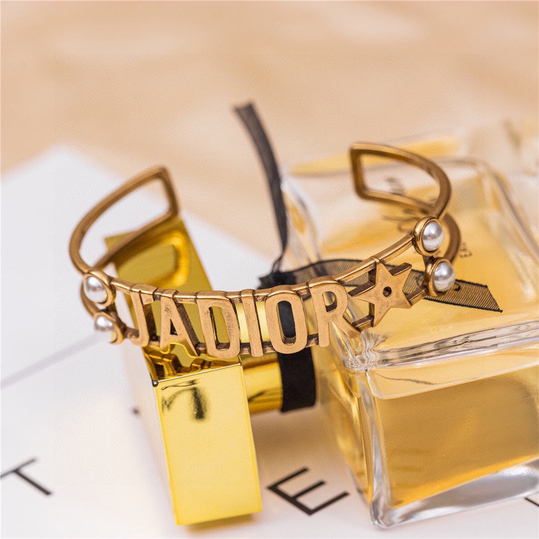 18K Dior J'Adior Pearls Open Cuff Bracelet