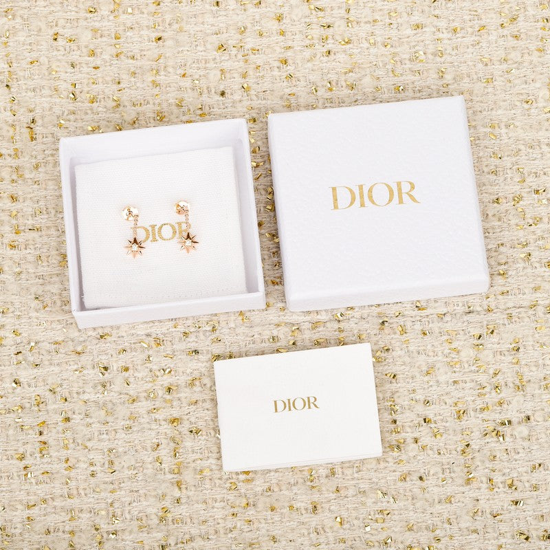 18K Dior Flower Rose Gold Earrings