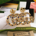 18K Gucci Big Crystal Gold Earrings
