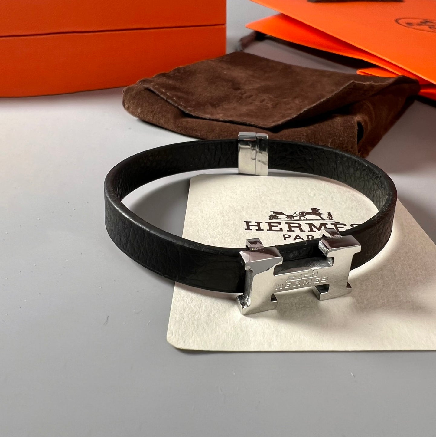 18K Belt Black Hermes Bracelet