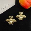 18K Gucci Bee Pearl Earrings