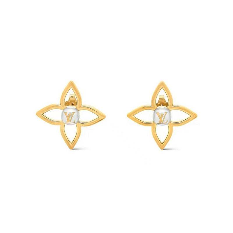 18K Louis Vuitton Pearly Flower Earrings