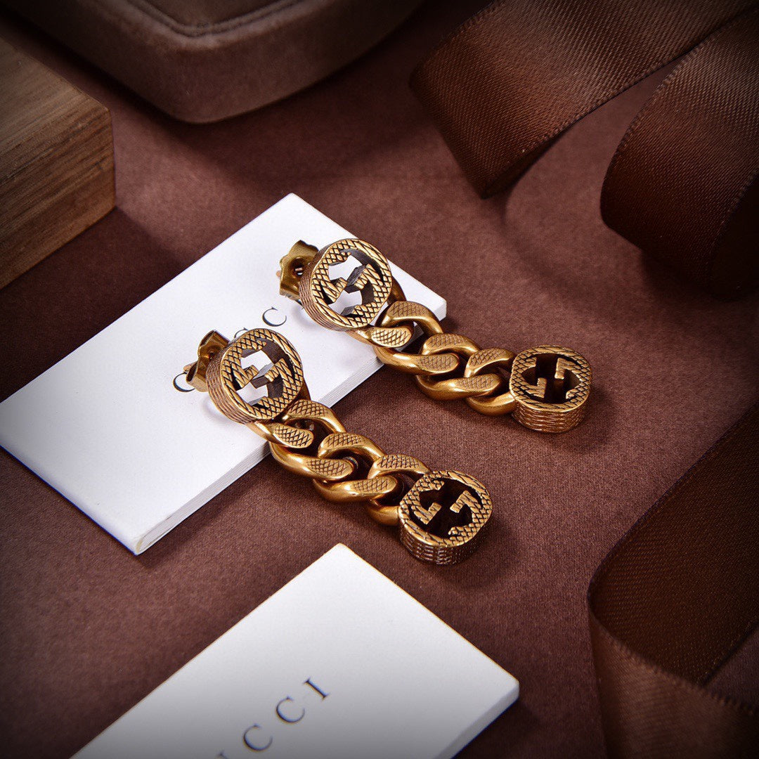 18K Gucci Chain Earrings