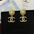 18K Chanel White Pearl Gold Earrings