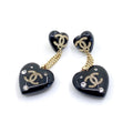 18K Chanel Heart Pendant Earrings