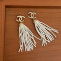 18K Chanel Pearl Tassel Earrings