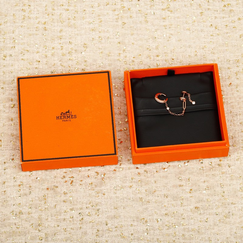 18K Hermes Chaine D'Ancre Rose Gold Diamond Earrings