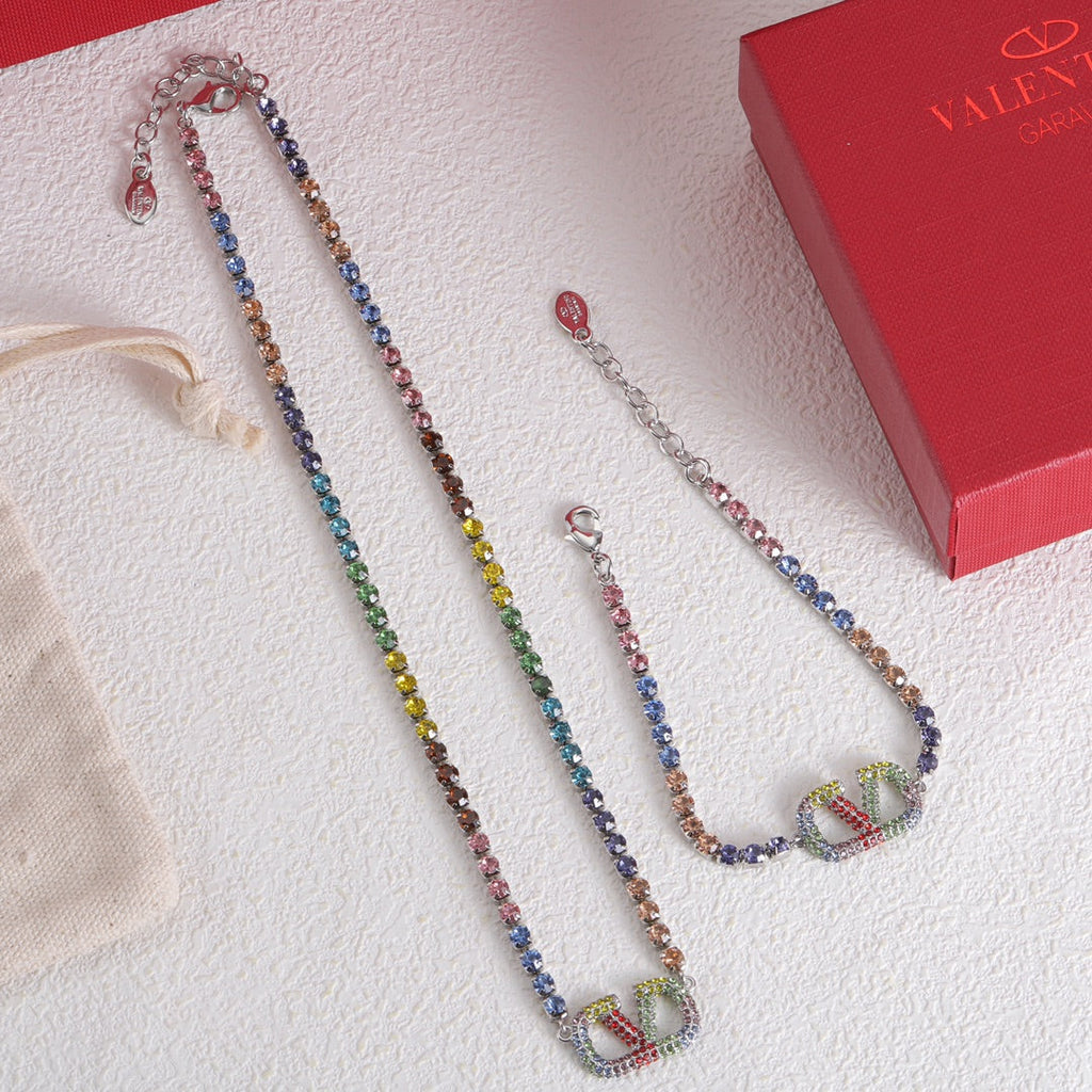 18K Valentino Vlogo Multi-Color Crystals Bracelet