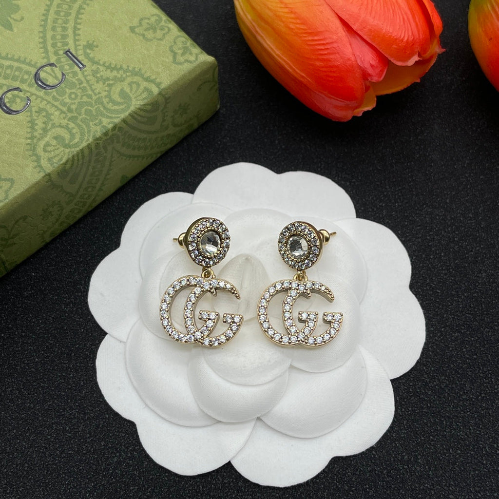 18K Gucci Crystals Earrings