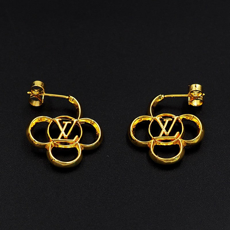 18K Louis Vuitton Hollow Gold Earrings