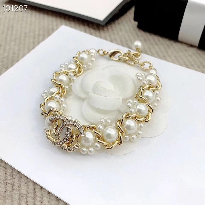18K Chanel Pearl Braided Bracelet